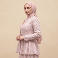 2-Piece Pearl Beaded 3D Rose Embroidered Jacket & Chiffon Pleated Maxi Dress Set(MS401)