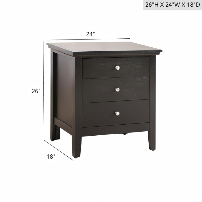 3-Drawer Nightstand with Dovetail Drawers – 9 Colors, Real Wood Veneer, Fully Assembled