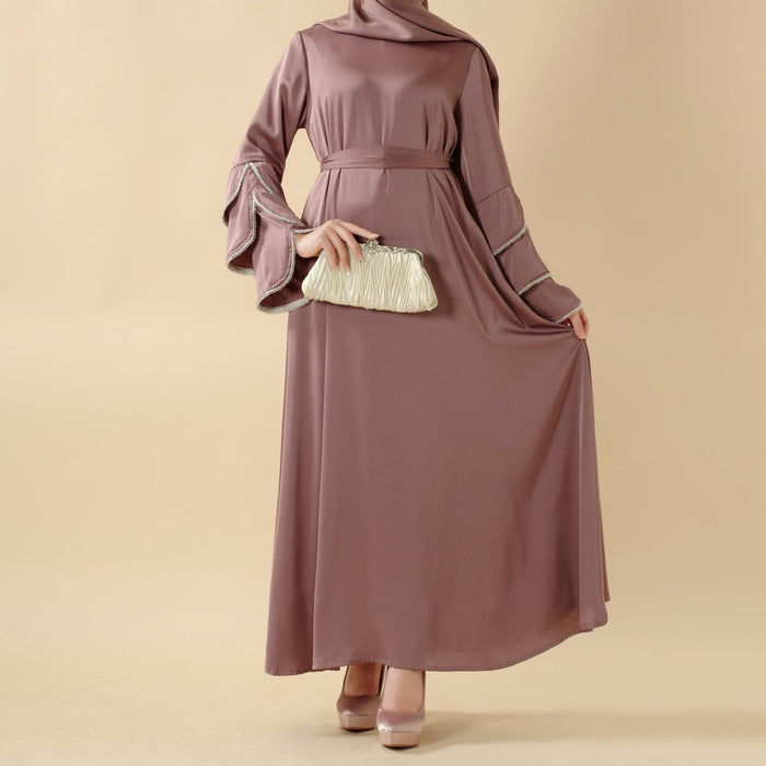 3-Layer Diamond Ruffle Sleeve Abaya With Pockets (MA040)