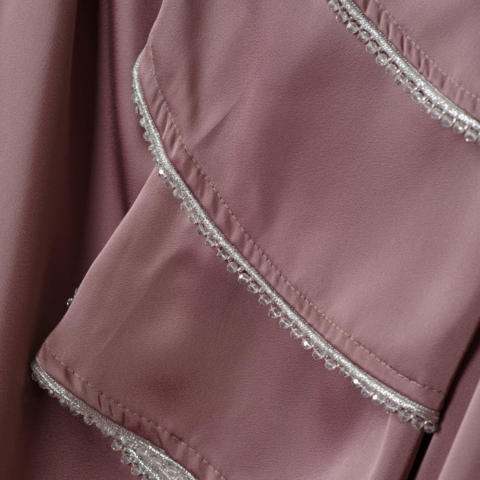 3-Layer Diamond Ruffle Sleeve Abaya With Pockets (MA040)