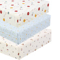 3 Piece Crib/Toddler Cotton Fitted Sheets Colorful Blue Red City Cars Boats Transportation Signs