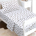 3-Piece Crib/Toddler Cotton Sheet Set White Brown Monkey Around Jungle Bananas