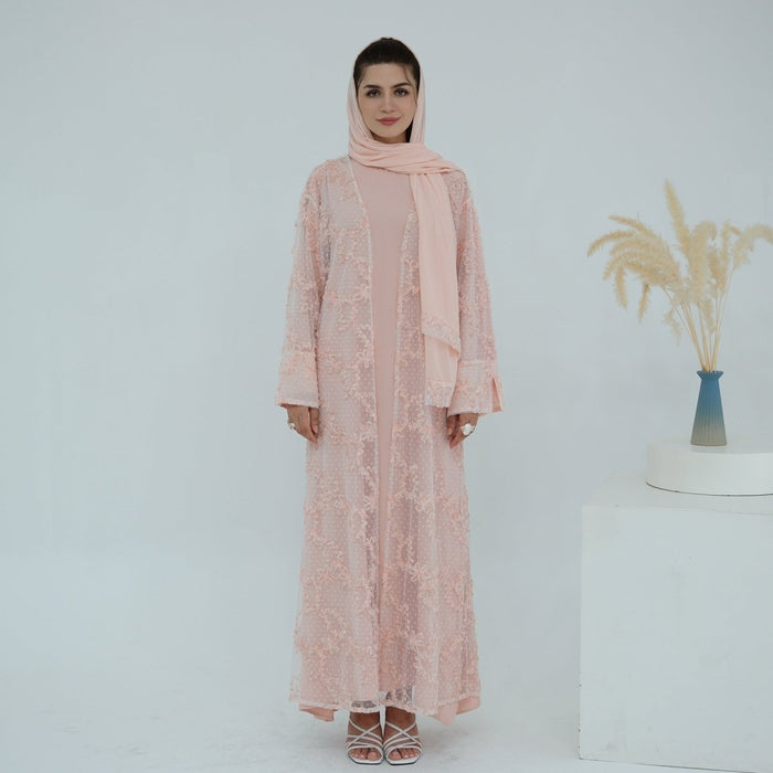 Pink Open Abaya / S