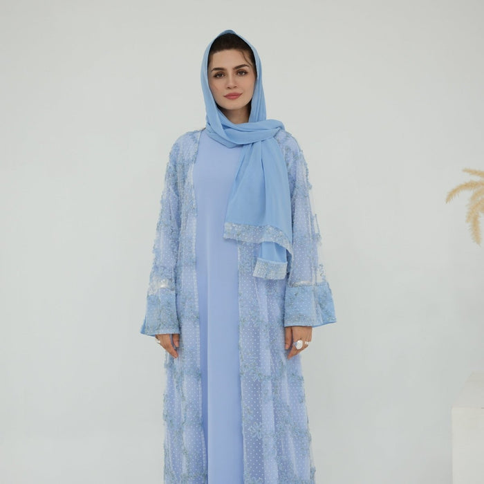 Blue Open Abaya / S