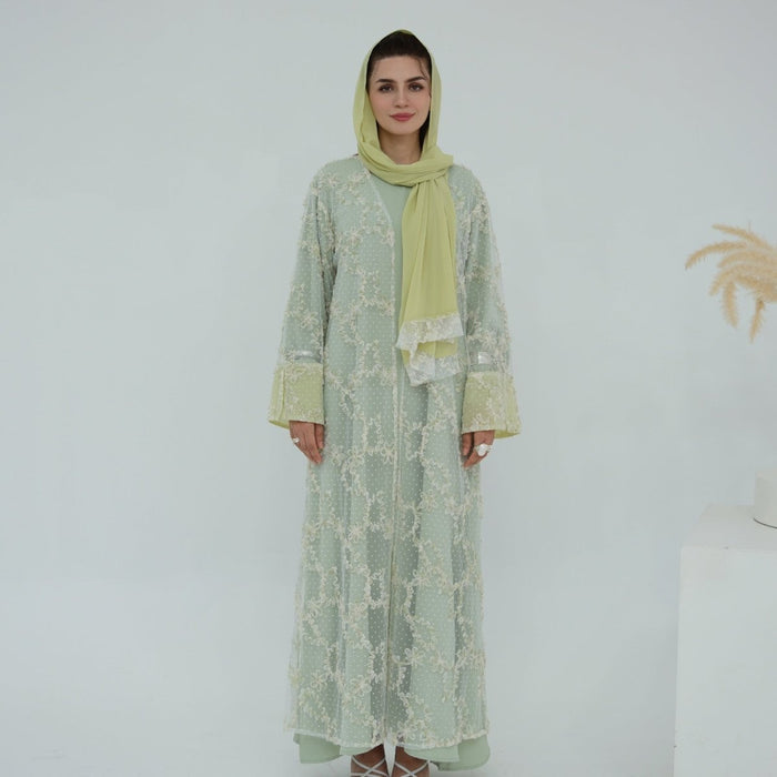 Green Open Abaya / S