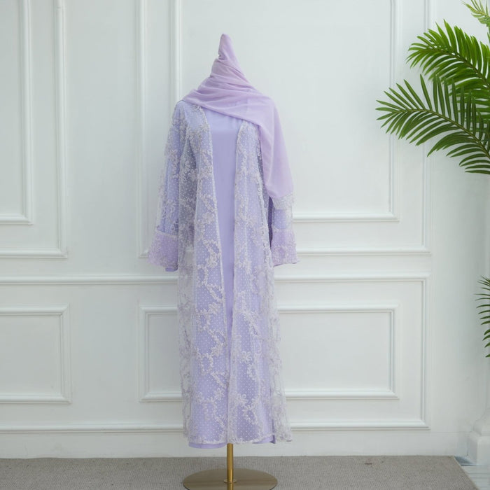 Purple Open Abaya / S