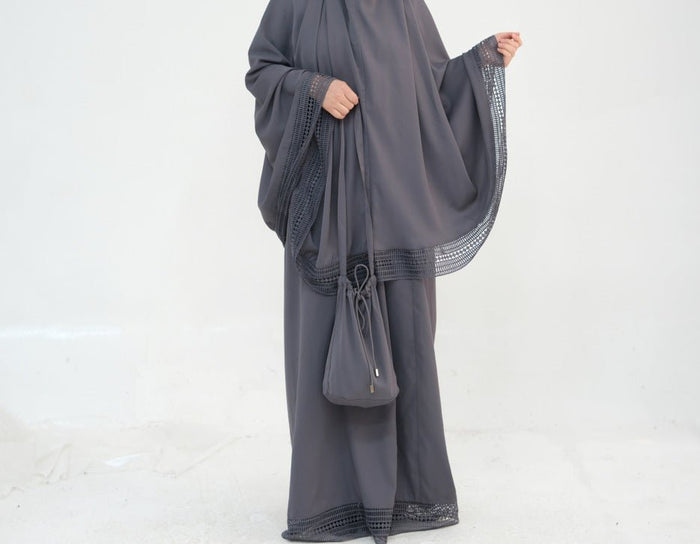 4-Piece Nida Prayer Set with Lace Trim(MK031)