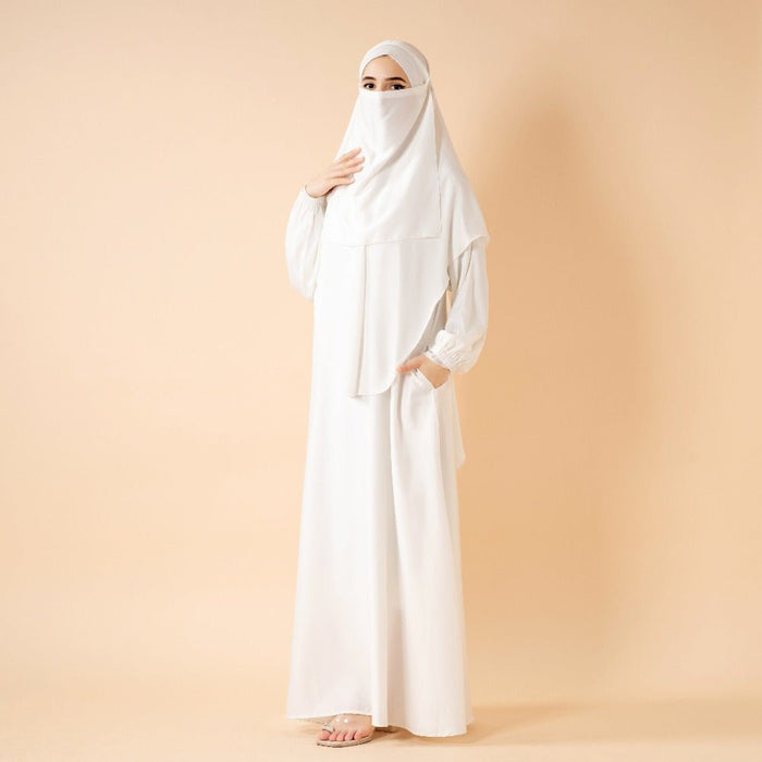 Abaya With Niqab and Khimar | Satin Niqab Khimar and Abaya (MK024)
