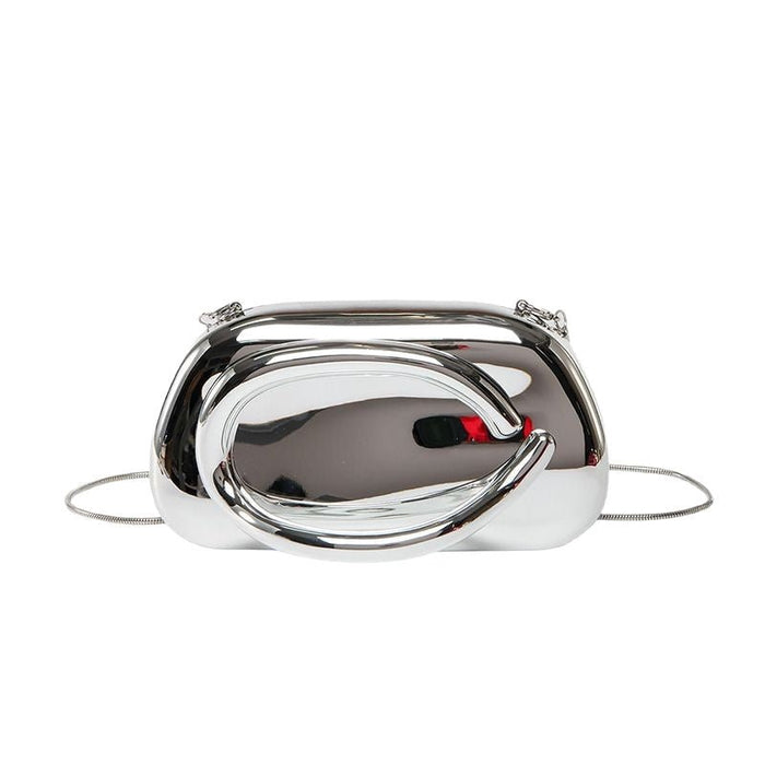 Acrylic Evening Clutch | Metallic Handle Party Bag with Chain Strap(MAC354)
