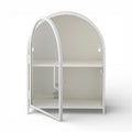 Arched White Metal Wall Display Cabinet