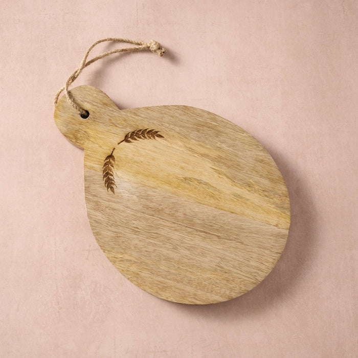 Artisan Hand-Carved Mango Wood Wheat Charcuterie & Serving Board