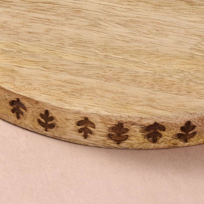 Artisan Hand-Carved Mango Wood Wheat Charcuterie & Serving Board