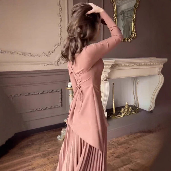 Asymmetric Peplum Dress(MS319)