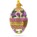 Bee and Roses Glass Egg Ornaments 4 Inches