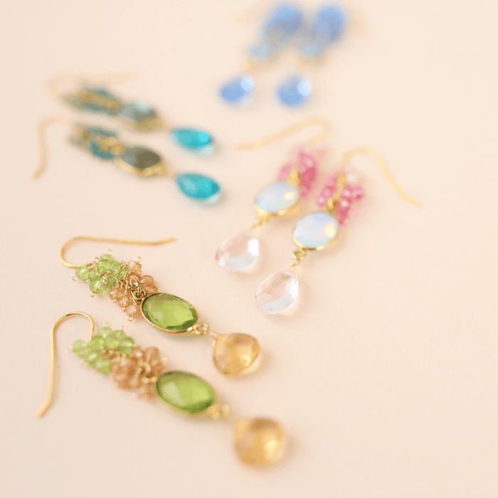 Bezel Cluster Earrings