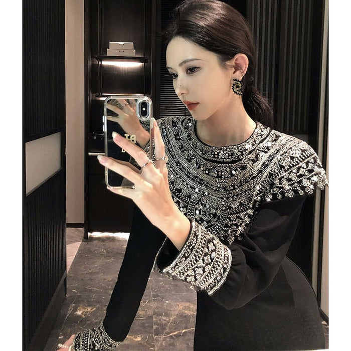 Black Fitted Column Gown(MS423)
