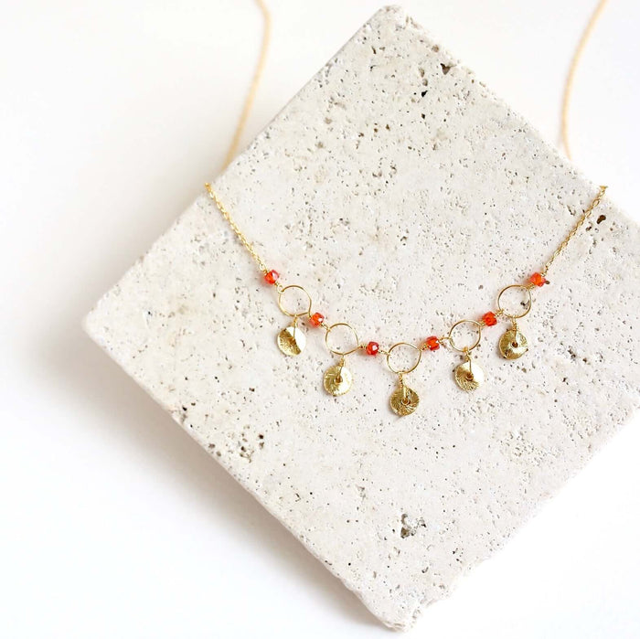 Black Spinel Mini Chain Loop Necklace