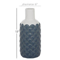 Blue Ceramic Decorative Vase with Shell Designs