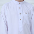 Boys' Classic White Thobe with Stand Collar(MKB027)