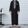 Boys Embroidered Hooded Thobe with Pockets(MKB010)