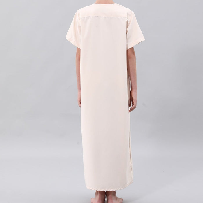 Boys' Embroidered Thobe with Chest Pocket(MKB026)