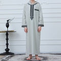 Boys' Hooded Embroidered Thobe with Pockets(MKB030)