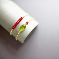 Bracelet Set: Peridot Quartz & Red Jade