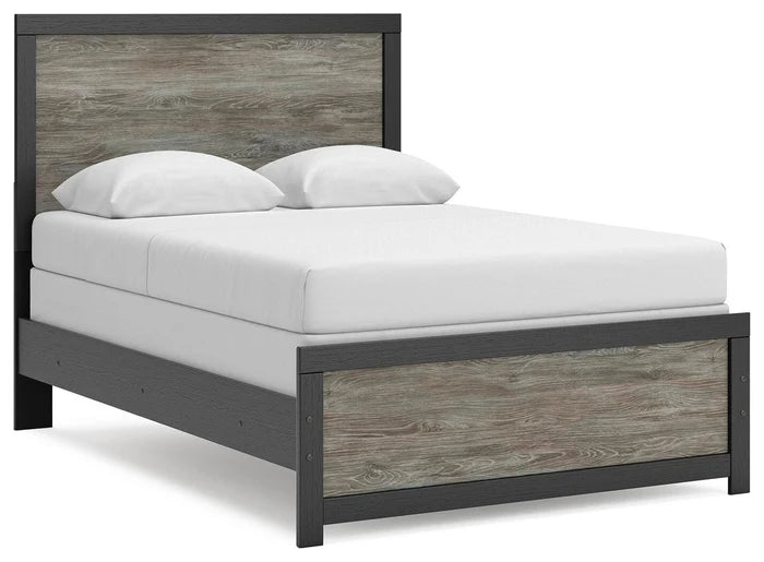 Black/Gray / Full / Panel Bed