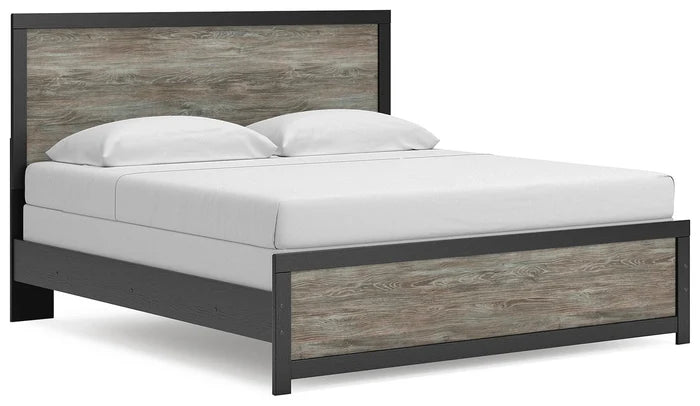 Black/Gray / King / Panel Bed
