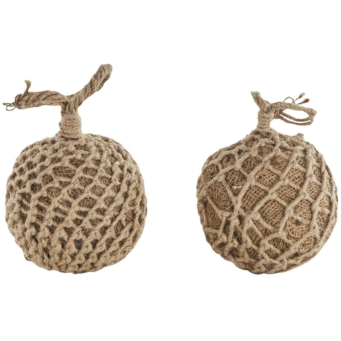 Brown Cement Stone Knot Handmade Woven Layered Orb Decorative Sculpture