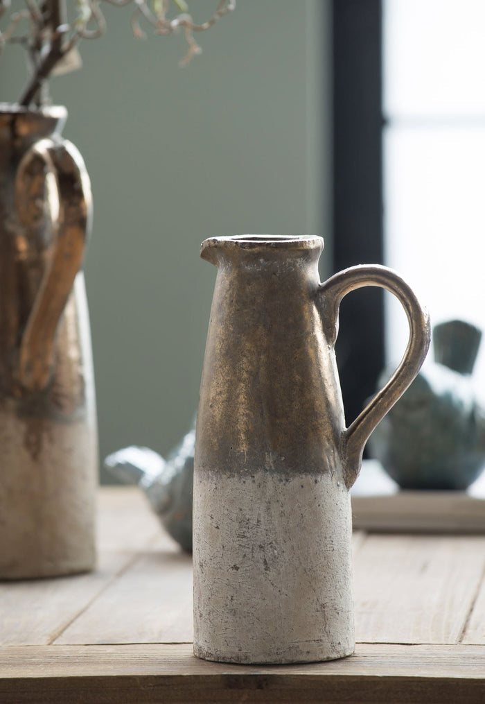 Candia Artisan Terracotta Pitcher Vase – Brown Ceramic | 2 Sizes