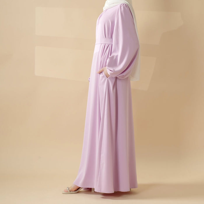 Candy Color Pleated Abaya | Must-have Essential Basic Dress (MA142)