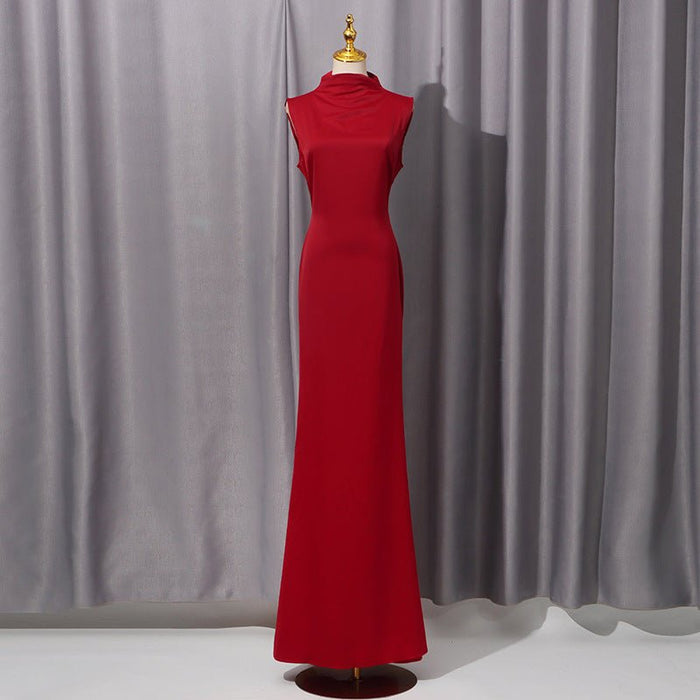 Cape Overlay Dress with Detachable Shawl(MS308)