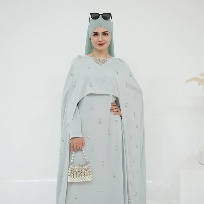 Celestial Beaded Luxury Muslim Abaya Set | Modest Dresses with Beading Detailing (MA266)
