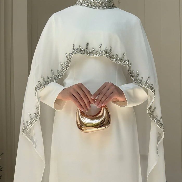Celestial Rhinestone Cape Abaya | Luxury 2-Piece Set (MA251)