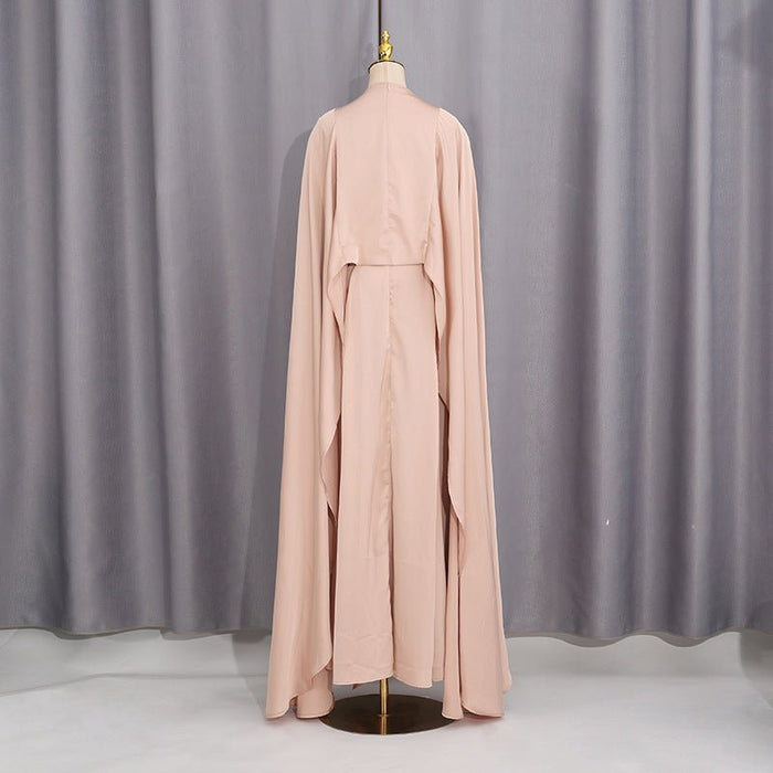 Champagne Satin Cape & Skirt Set(MS314)