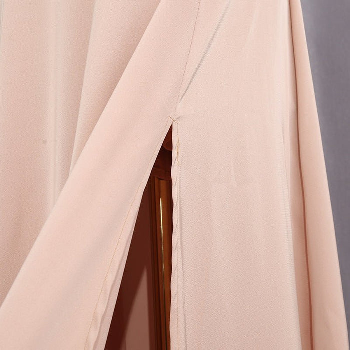 Champagne Satin Cape & Skirt Set(MS314)