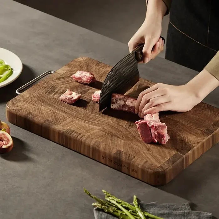 Chopping Board - Heavy Duty Wooden Black Walnut Double-Sided