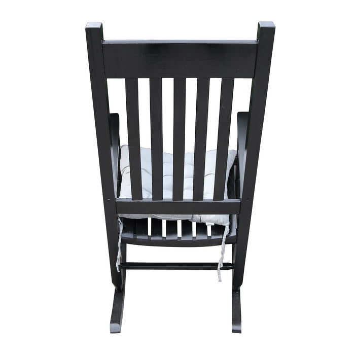 Classic Wooden Porch Rocker Chair Populus Wood Comfortable Design