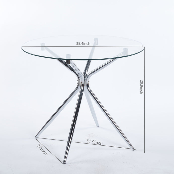 Compact Dining Table With Glass Top