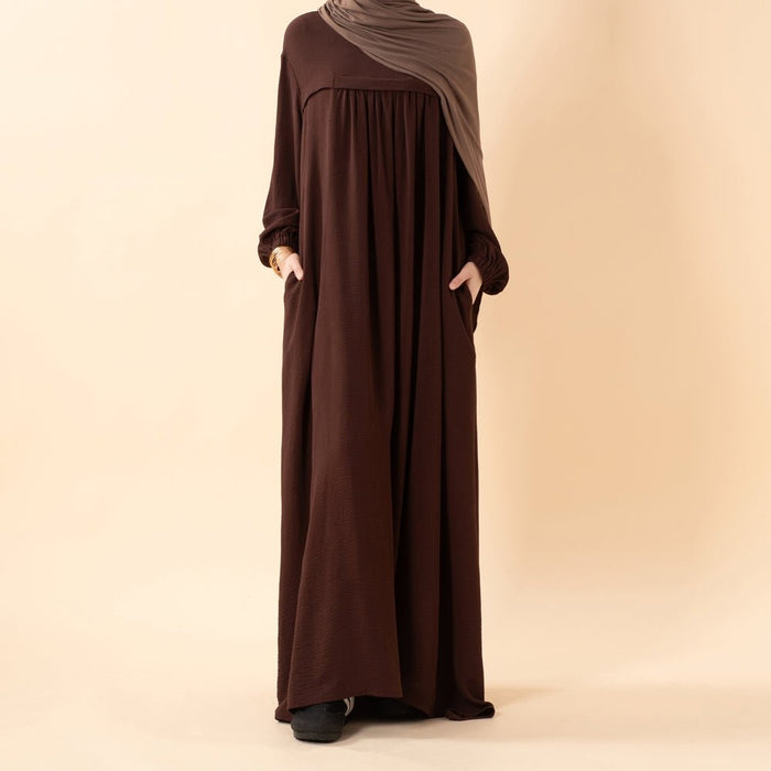 Crepe Abaya with Secure Pockets for Umrah (MA386)
