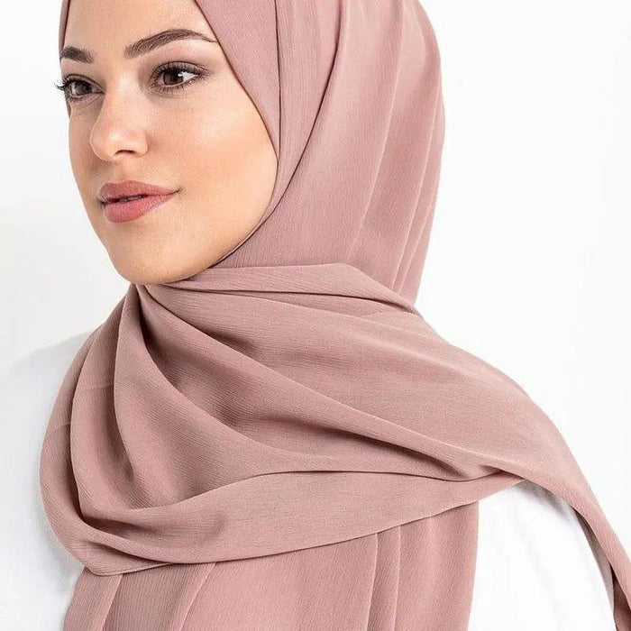 Crepe Scarf Crinkle Chiffon Hijab for Women Shawls Ripple Pleated (MH003)