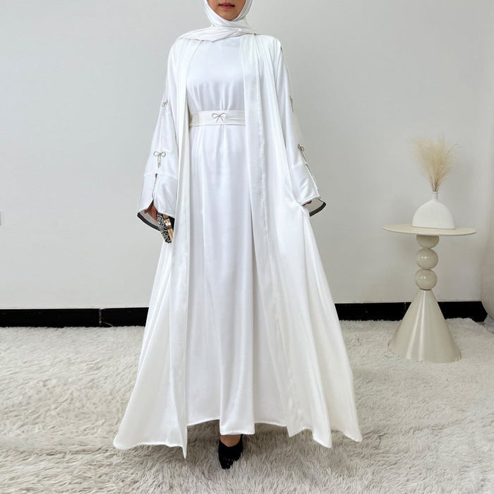 Crystal Bow Embellished Abaya 4-Piece Set(MOA253)