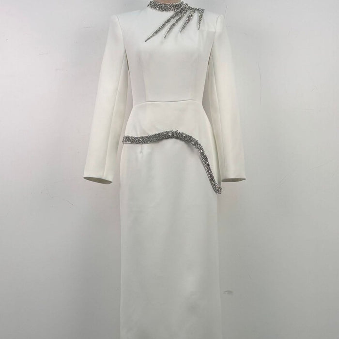 Crystal Embellished Evening Gown(MS313)