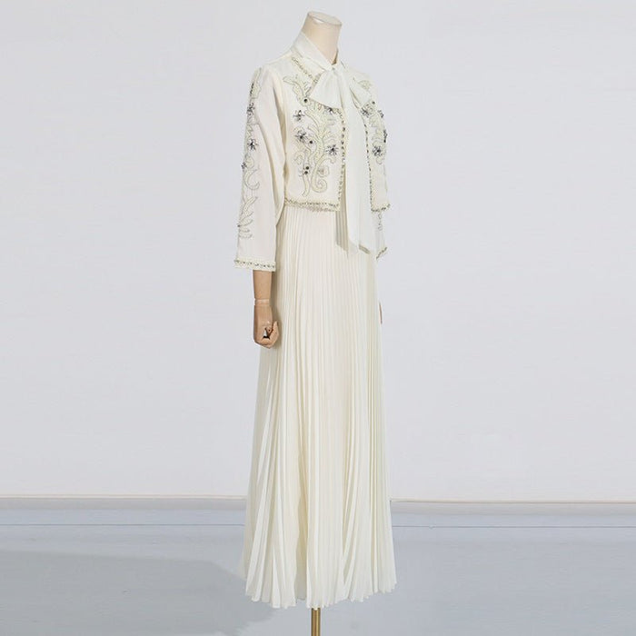 Crystal Embellished Jacket & Pleated Skirt Set(MS305)