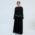 Crystal-Trim Ruffle Cuffs Maxi Dress(MS458)
