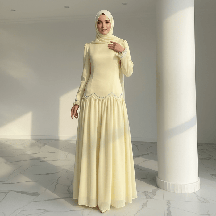 Crystal Waist Chain Dress with Ruffle Cuffs(MS306)