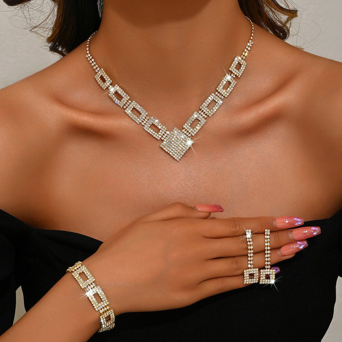 Dazzling 3-Piece Full Rhinestones Jewelry Set (MAC317)
