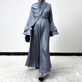 Diamond Modest Bell Sleeve Adjustable Waist Kaftan Dress Abaya with Hijab (MA169)