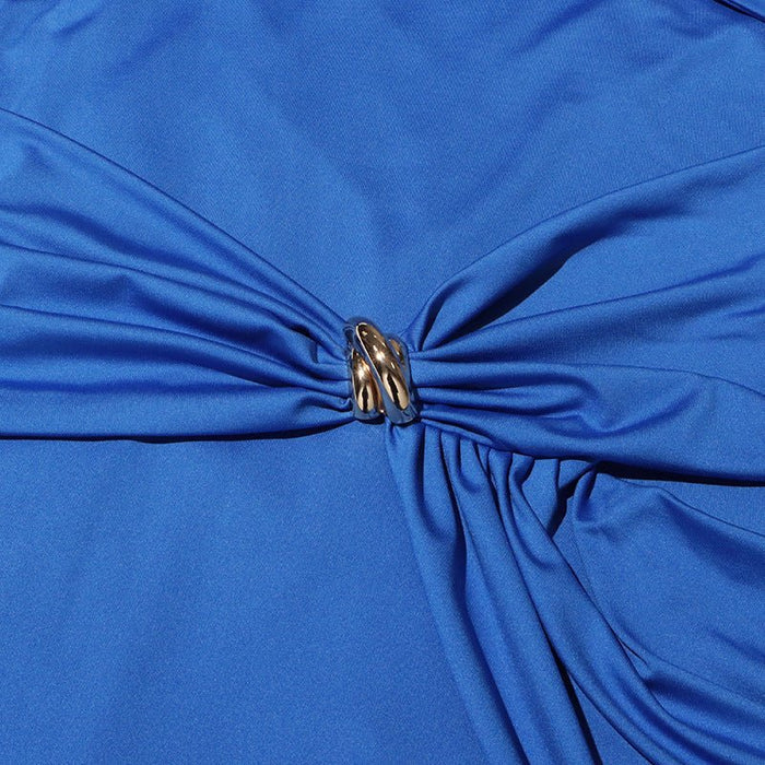 Draped Dress with Jeweled Brooches(MS347)